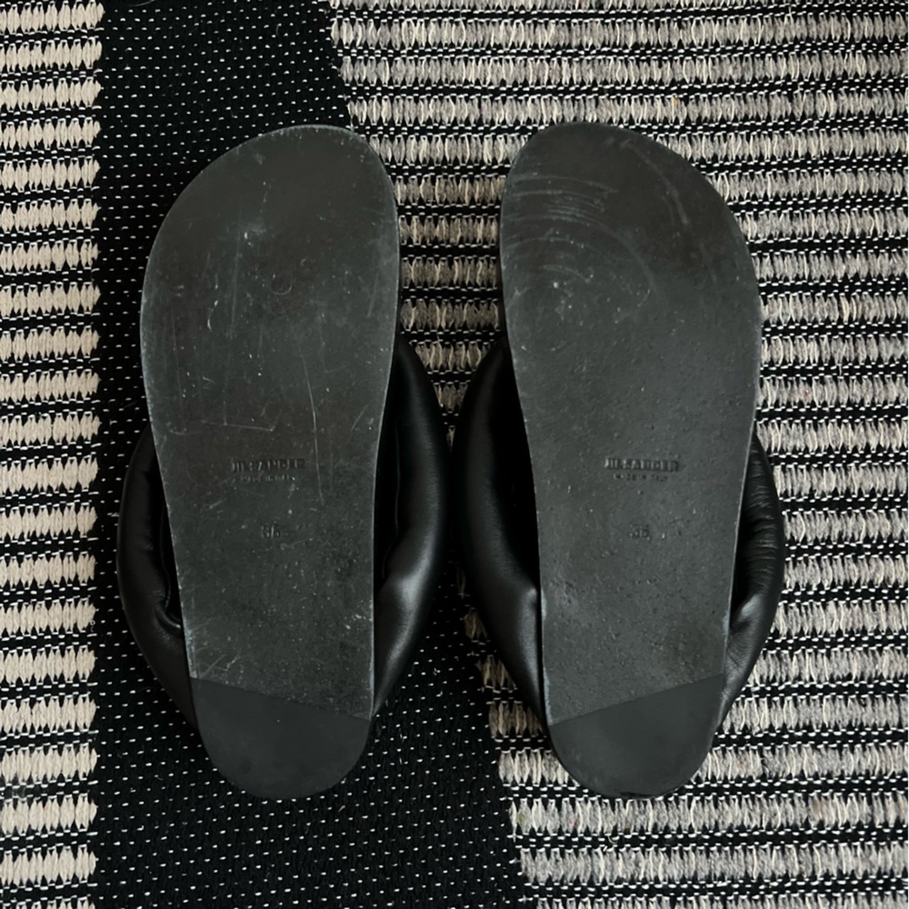Jil Sander Thong Padded Sandal in Black - Picture 14 of 16